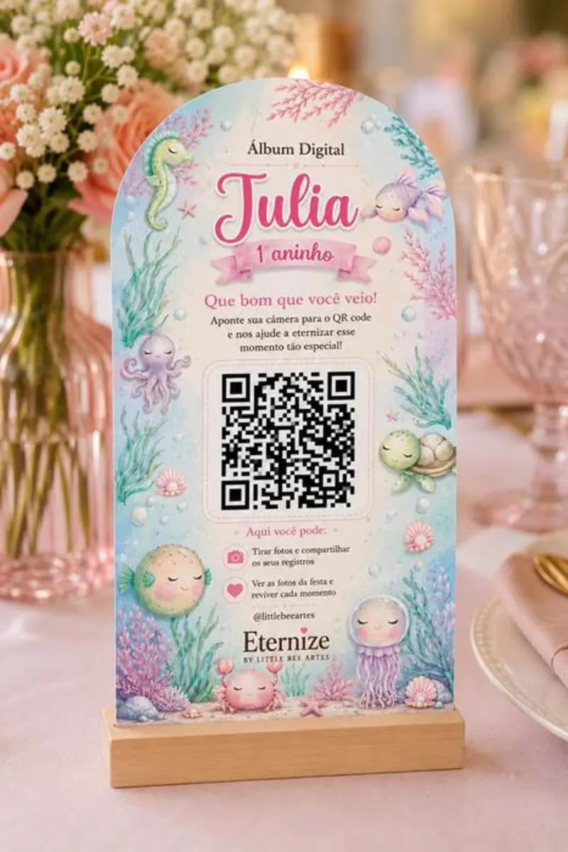 Tag QR Code Eternize na mesa