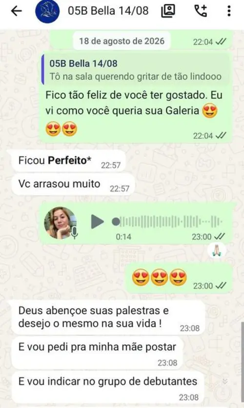 Depoimento de Bella sobre a Eternize